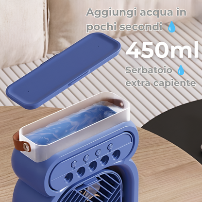 Mini Condizionatore Portatile 3 in 1 — Ventilatore, Umidificatore e Luce LED | Nordiv