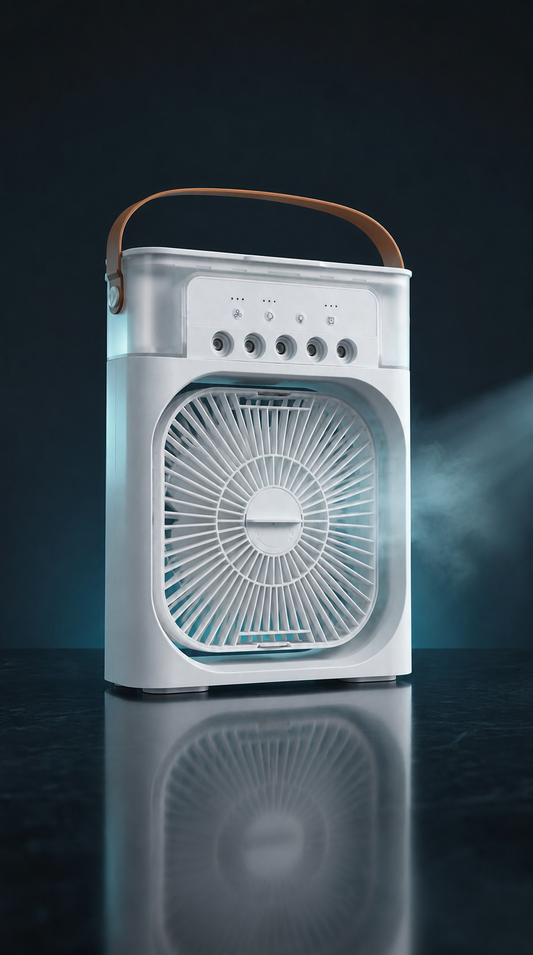 Raffrescatore USB Portatile 3 in 1 — Ventilatore, Umidificatore e Luce LED | Nordiv