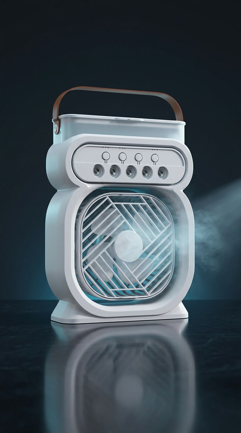 Mini Raffrescatore Portatile 3 in 1 — Ventilatore, Umidificatore e Luce LED | Nordiv